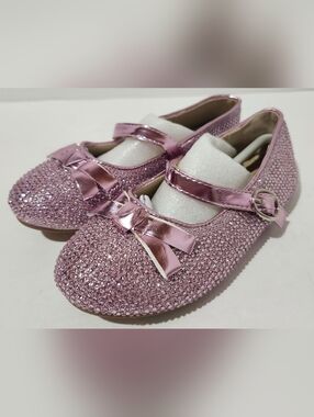 Thee Bron Sparkling Pink Girls Mary Jane Flats Size 10.5